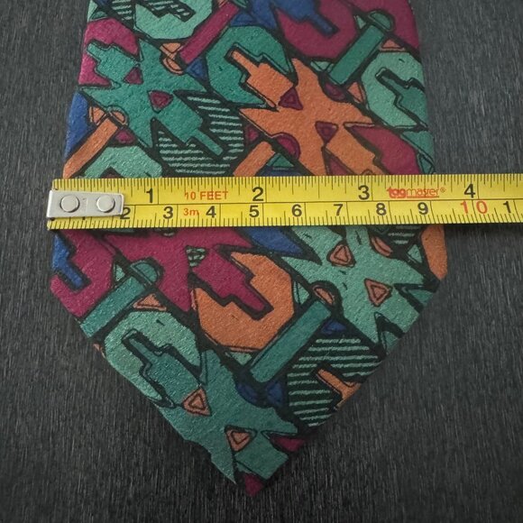 Missoni Cravatte Abstract Pattern 100% Silk Tie Multicolor Made In Italy - Picture 6 of 6